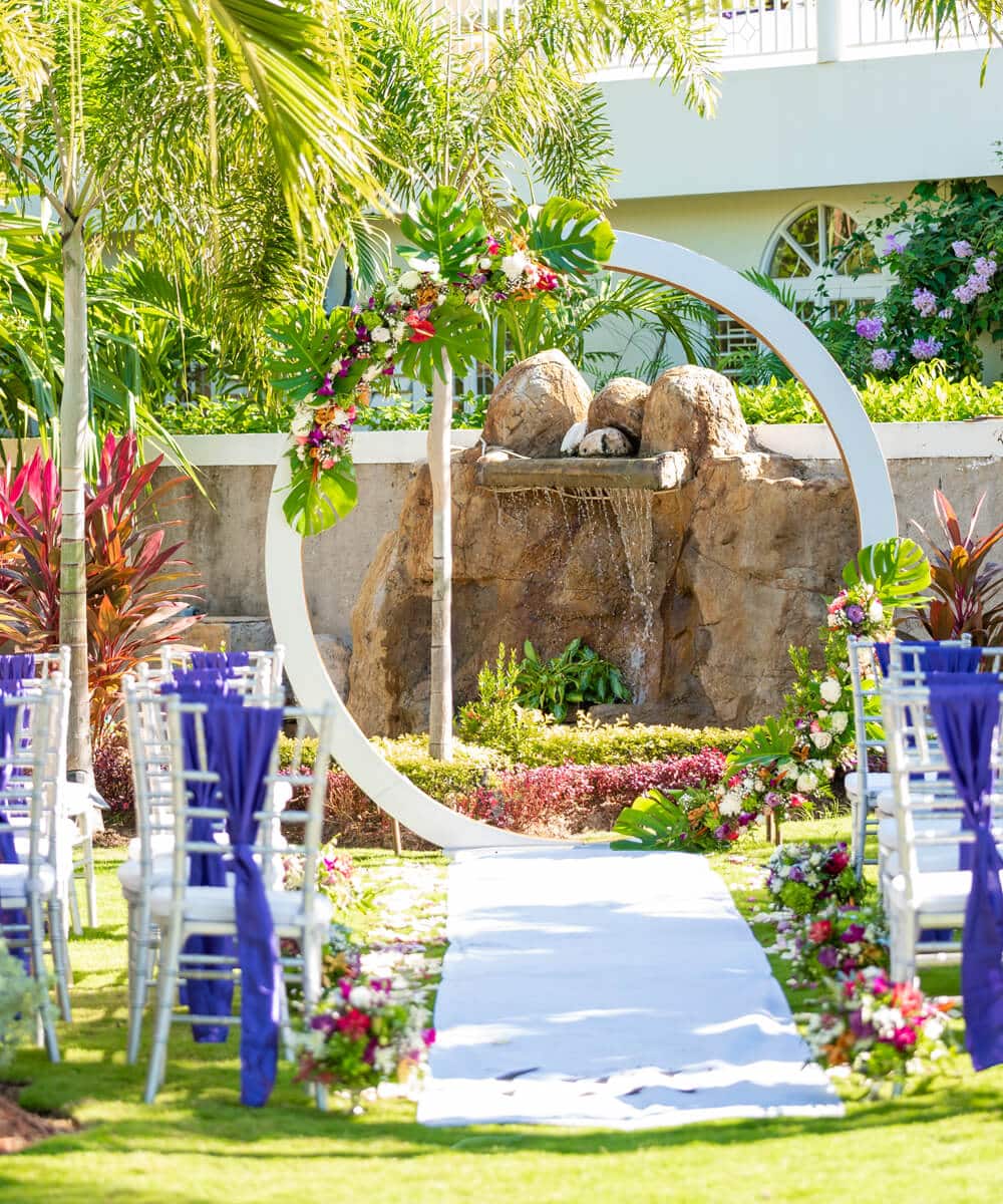 Wedding set up at luxury villa in Discovery Bay Jamaica - Mais Oui Villa