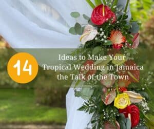 flowers for tropical wedding Jamaica at Mais Oui Villa in Jamaica
